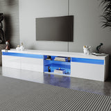 White Modern LED Light Particle Board TV Stand