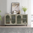 Antique Gold Wood TV Stand With Storage Cabinet - Sleep Galleria