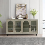 Antique Gold Wood TV Stand With Storage Cabinet - Sleep Galleria