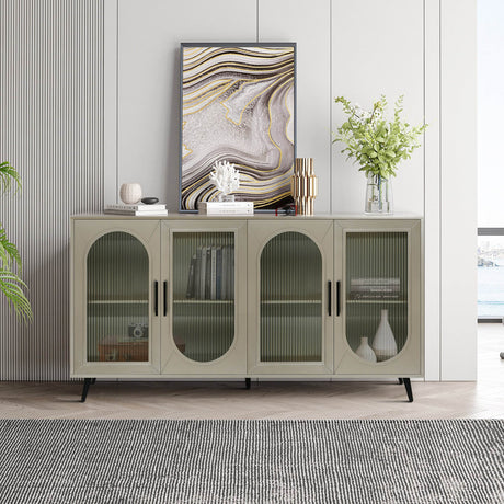 Antique Gold Wood TV Stand With Storage Cabinet - Sleep Galleria