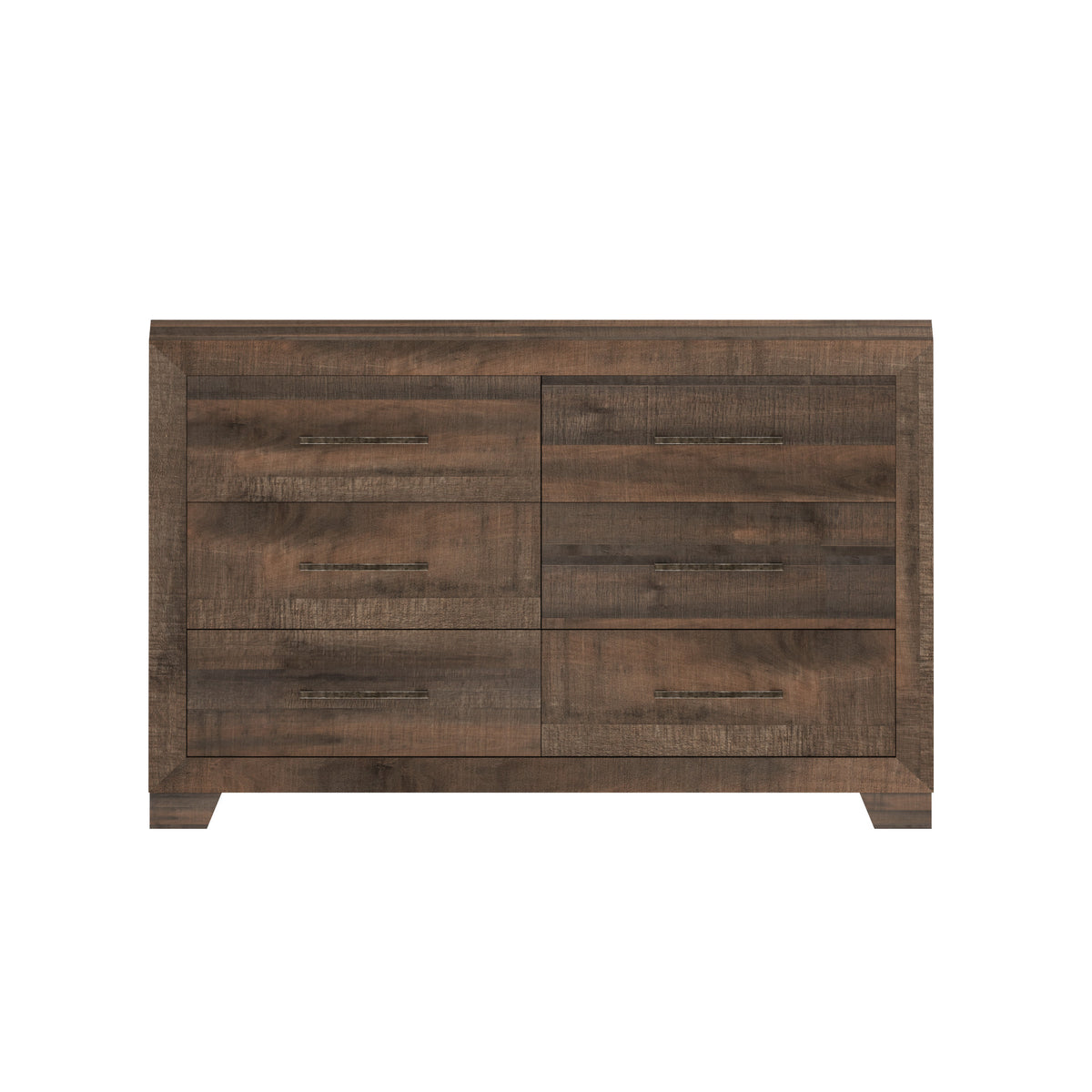 Brown Engineered Wood 6-Drawer Casual Style Dresser