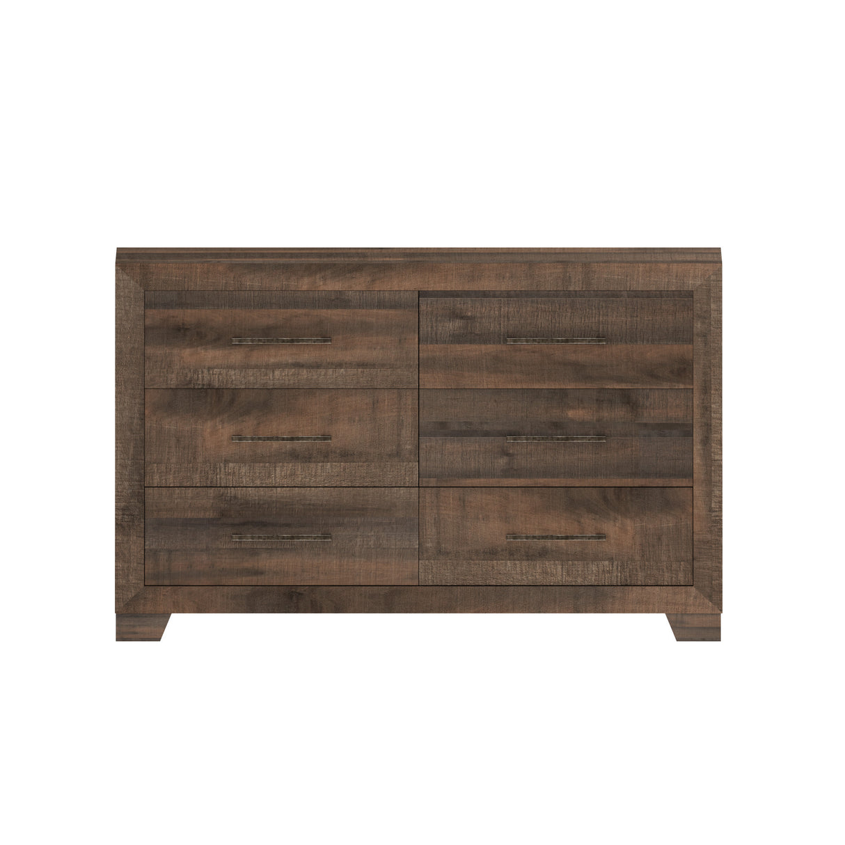 Brown Engineered Wood 6-Drawer Casual Style Dresser