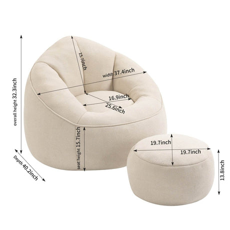 Microfiber Foam Filled Bedding Bean Bag Chair - Calmora - Sleep Galleria