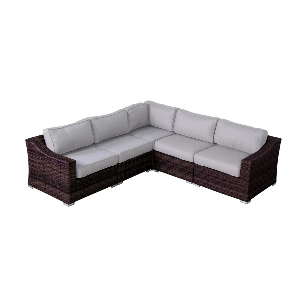 Outdoor Resin Wicker Sectional Seating Set With Cushions