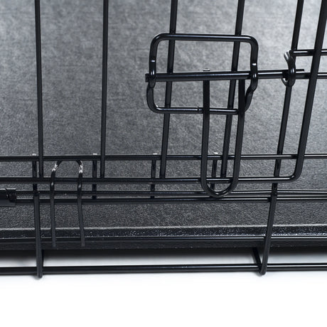 36-Inch Dog Crate - Double Door Pet Kennel with Divider Panel - Foldable Dog Cage with Carry Handle for Portability and Storage by  (Black)