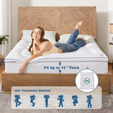【Bedlore】Mattress Topper, Thick Pillow Top Pad for Back Pain Relief, Cooling Soft Mattress Cover with Deep Pockets 6-18 Inch