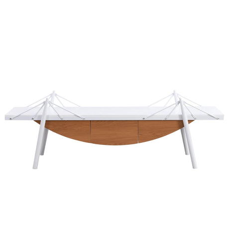 Sailboat-Shaped Modern MDF Wood TV Stand With Drawer - Sleep Galleria