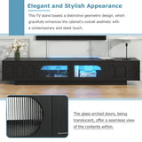 Smart LED Bluetooth Black Particle Board TV Stand - Sleep Galleria