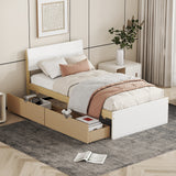 Twin Modern White High Gloss Bed Frame With Drawers
