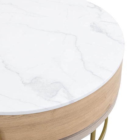Modern Round Lift-Top Coffee Table With Storage And Ottomans - Sleep Galleria