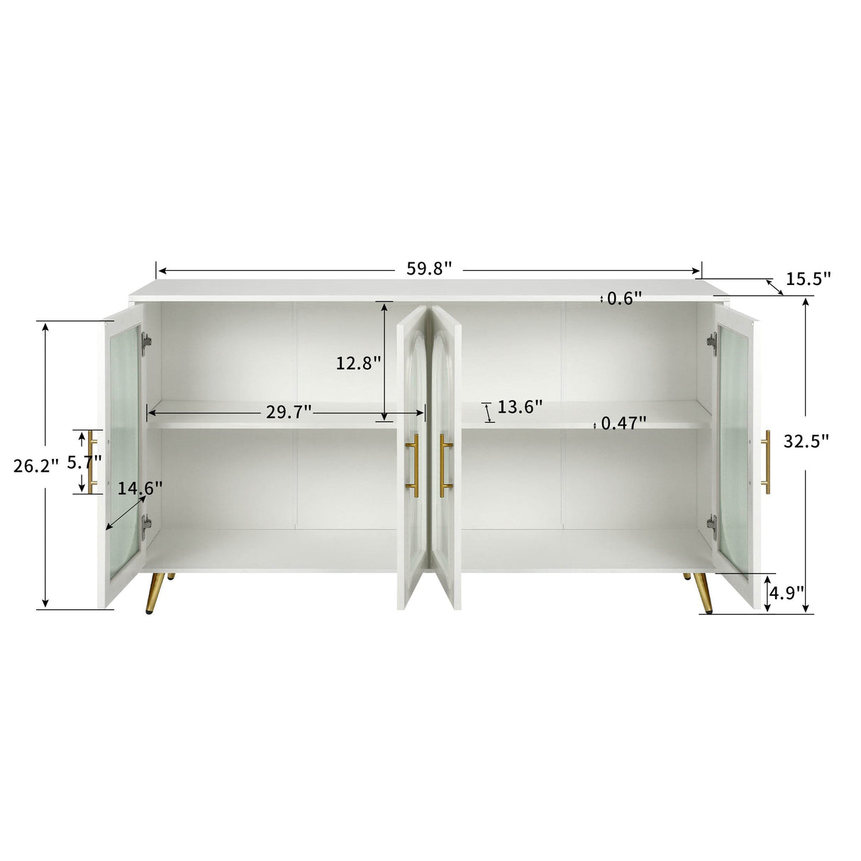 Antique White Wood TV Stand With Storage Cabinet - Sleep Galleria