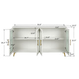 Antique White Wood TV Stand With Storage Cabinet - Sleep Galleria