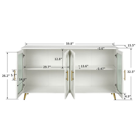 Antique White Wood TV Stand With Storage Cabinet - Sleep Galleria