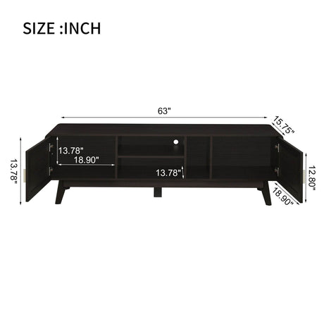 Bohemian Style Dark Brown Rattan TV Stand - Sleep Galleria