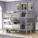Full Over Full Solid Wood Bunk Bed Frame