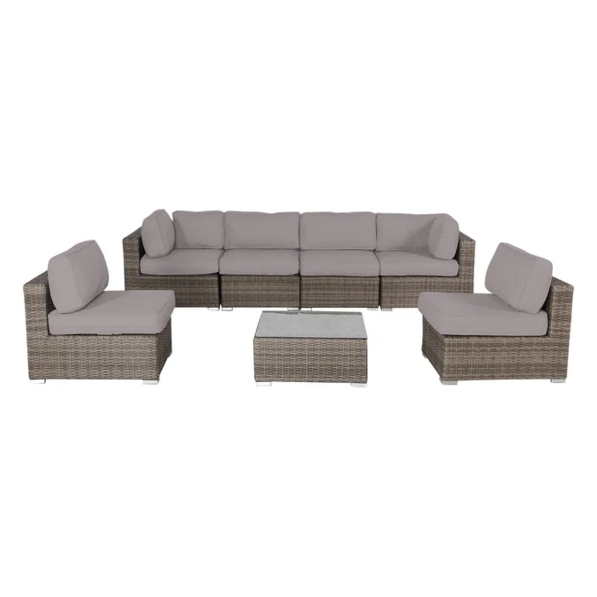 Fully Assembled Rattan Wicker Outdoor 6-Person Seating Group
