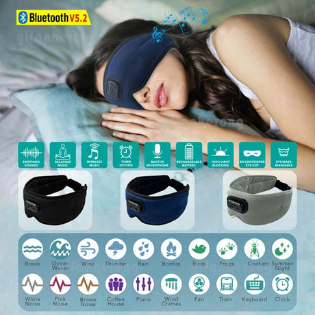 Bluetooth White Noise Sleep Mask With Ice Silk - Calmora - Sleep Galleria