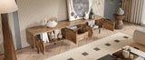 Natural Wood Checkered Pattern TV Stand With Storage - Sleep Galleria