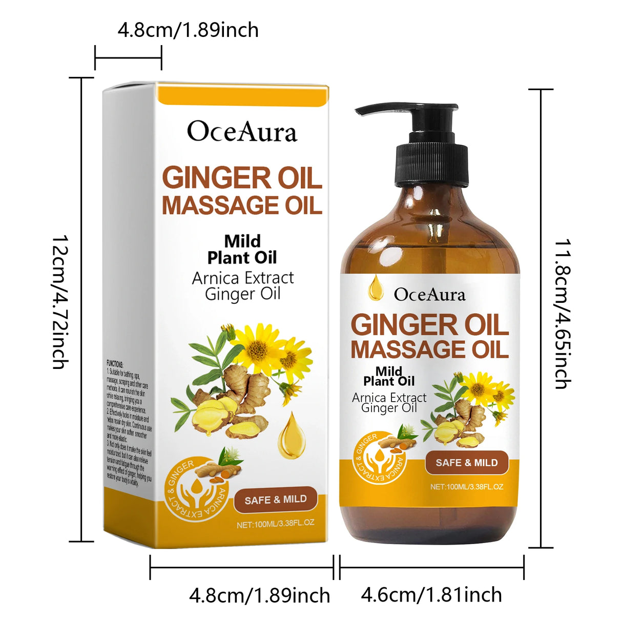 Ginger Infused Soothing Relaxing Body Massage Oil