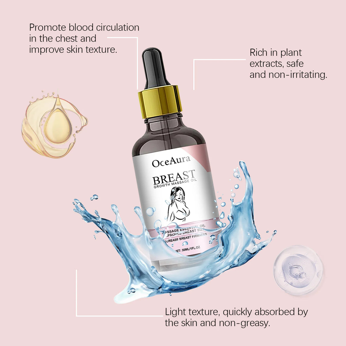 Breast Massage Essential Oil For Skin Firming