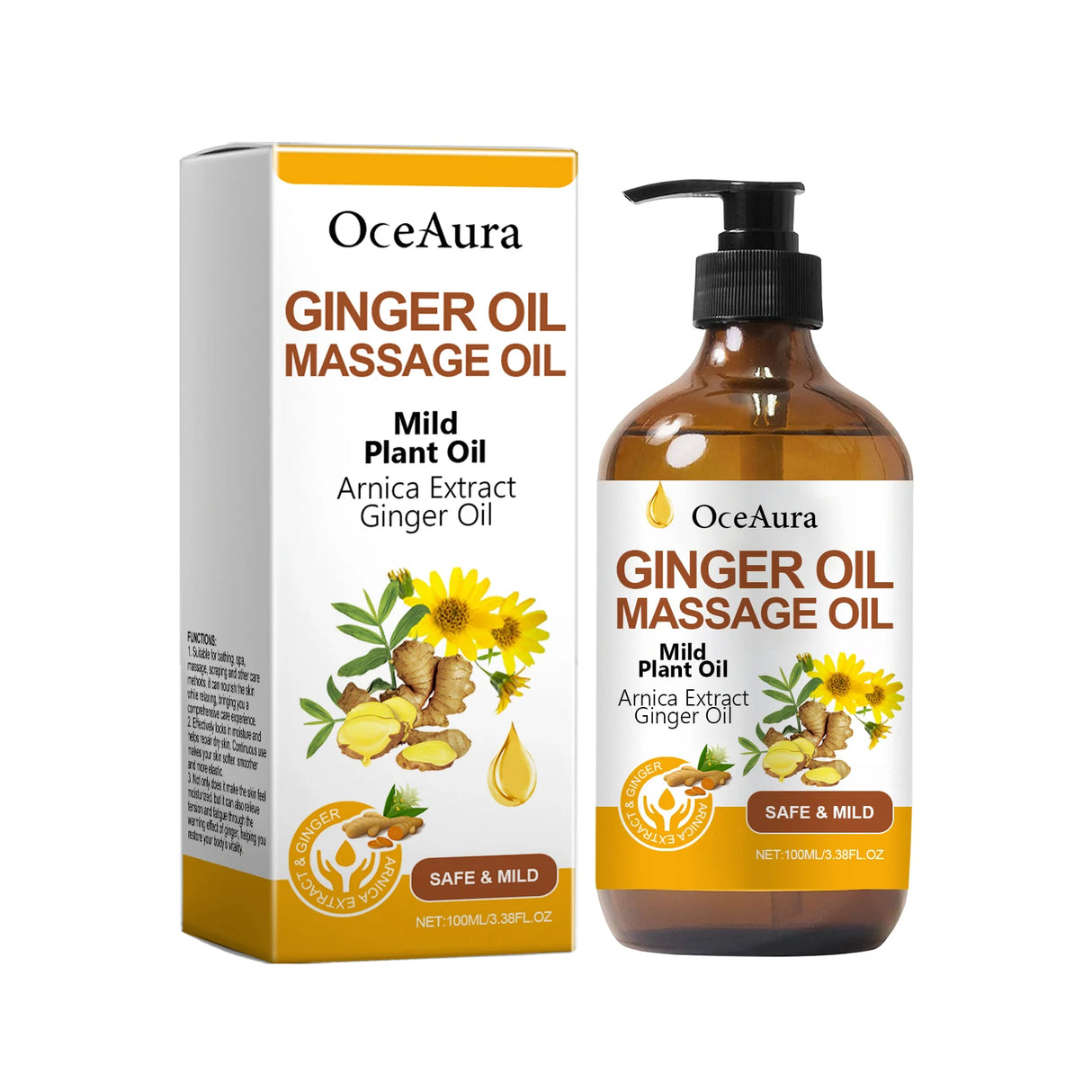 Ginger Infused Soothing Relaxing Body Massage Oil