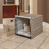 Midwest Dog Crate Cover, Privacy Dog Crate Cover Fits Midwest Dog Crates, Brown Geometric, 24In