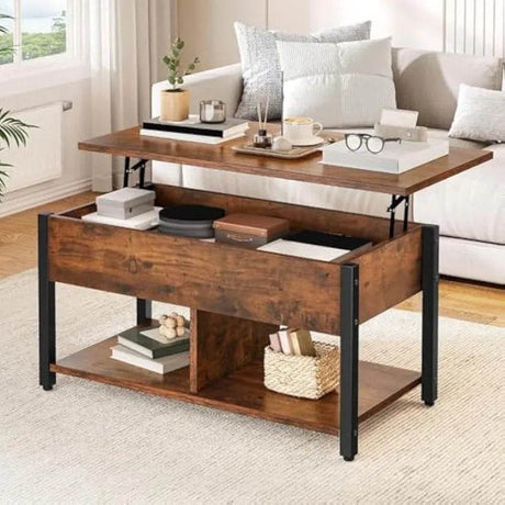 Rustic Brown Lift Top Coffee Table - Calmora - Sleep Galleria