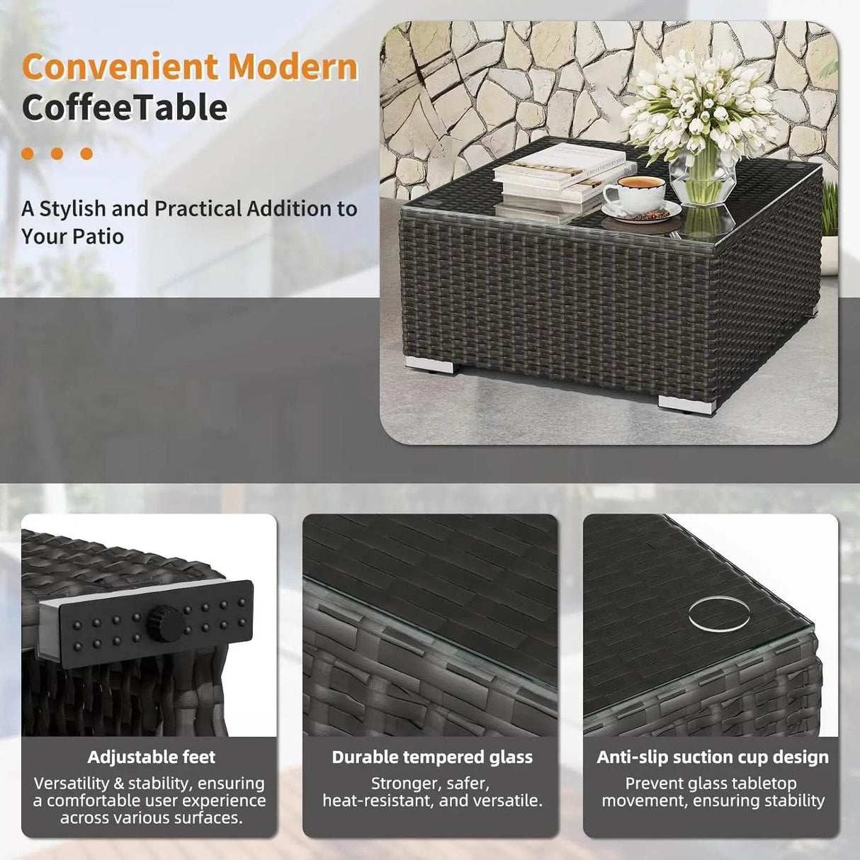 7-Piece Outdoor Rattan Wicker Sectional Sofa Set - Sleep Galleria