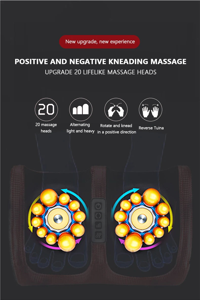 Electric Heated Foot And Leg Kneading Massage Device