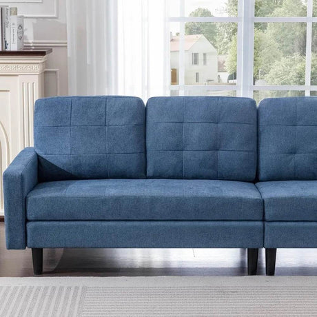 Convertible Modern Linen Fabric L - Shaped Sectional Sofa - Calmora - Sleep Galleria