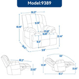 Manual Swivel Rocking Oversized Recliner Chair - Calmora - Sleep Galleria