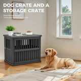 Lockable Resin Dog Crate End Table Nightstand