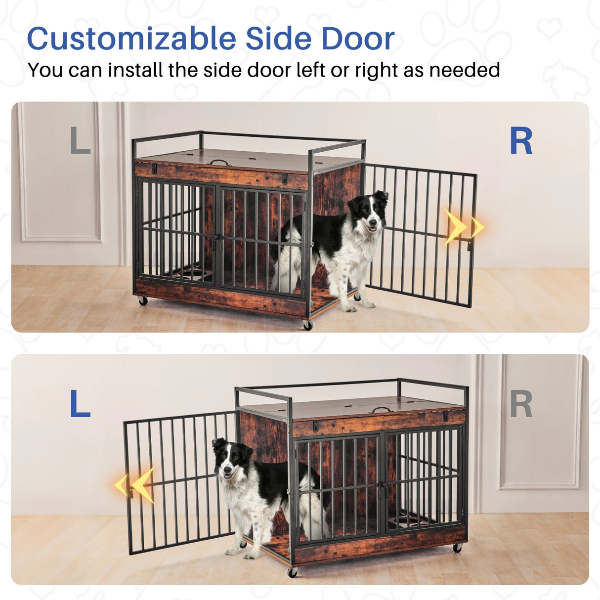 Industrial Wood Heavy Duty Large Dog Crate With Wheels