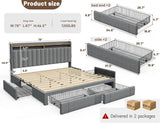 Upholstered Bed Frame with Storage Drawers - Sleep Galleria