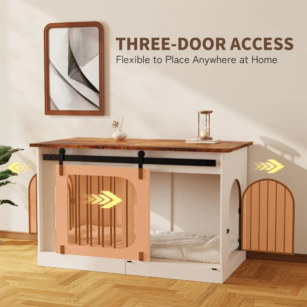 Farmhouse Style Large Indoor Dog Kennel Furniture