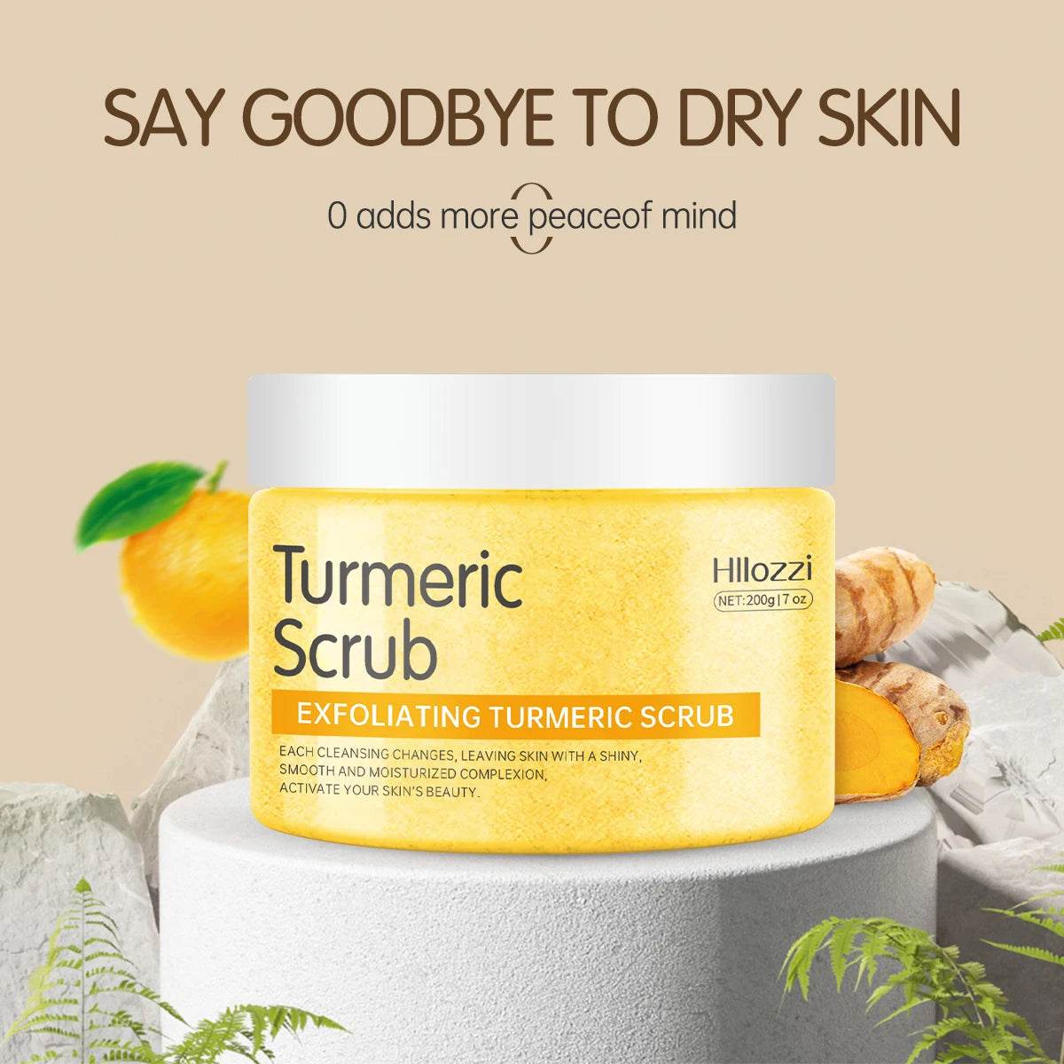 Himalayan Salt Turmeric Coconut Hydrating Face Body Scrub - Sleep Galleria