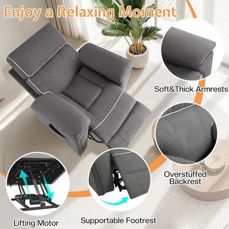 Electric Overstuffed Power Lift Recliner Chair - Sleep Galleria