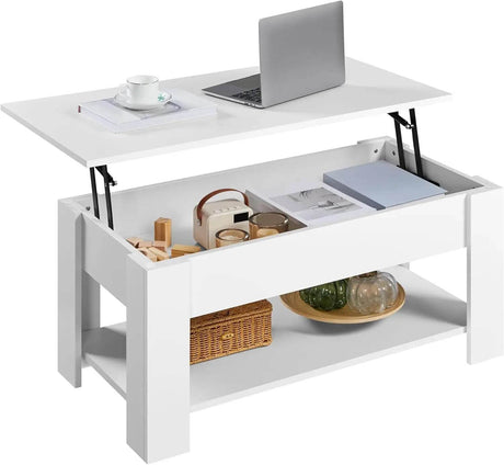 Lift-Top Coffee Table with Storage Shelf - Sleep Galleria