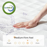 Medium Firm 10-Inch Lavender Memory Foam Hybrid Mattress - Sleep Galleria