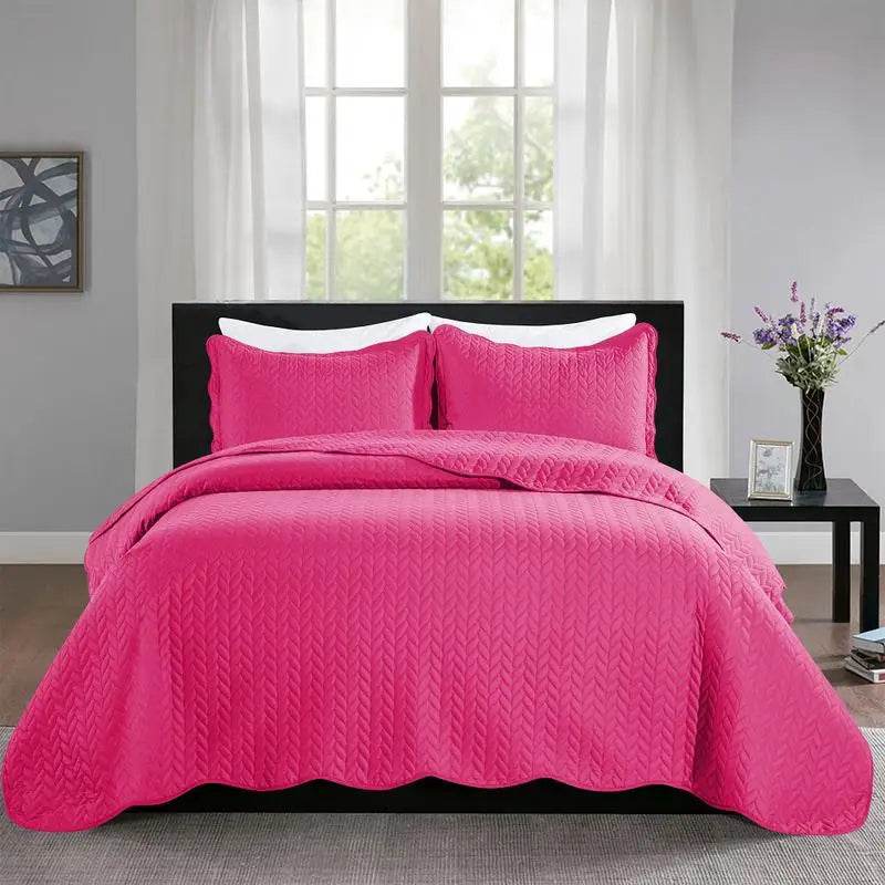 3-Piece Reversible Microfiber Quilt Bedding Set - Sleep Galleria