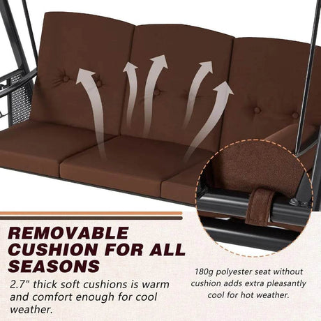 Outdoor Patio Swing with Adjustable Canopy - ZUIYU - Sleep Galleria