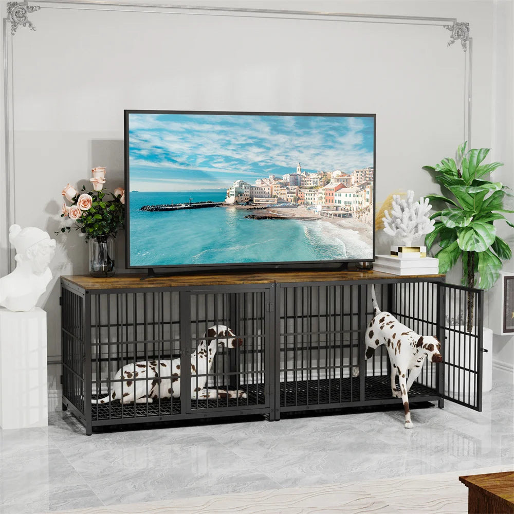 Multifunctional Wooden Dog Crate With Removable Tray