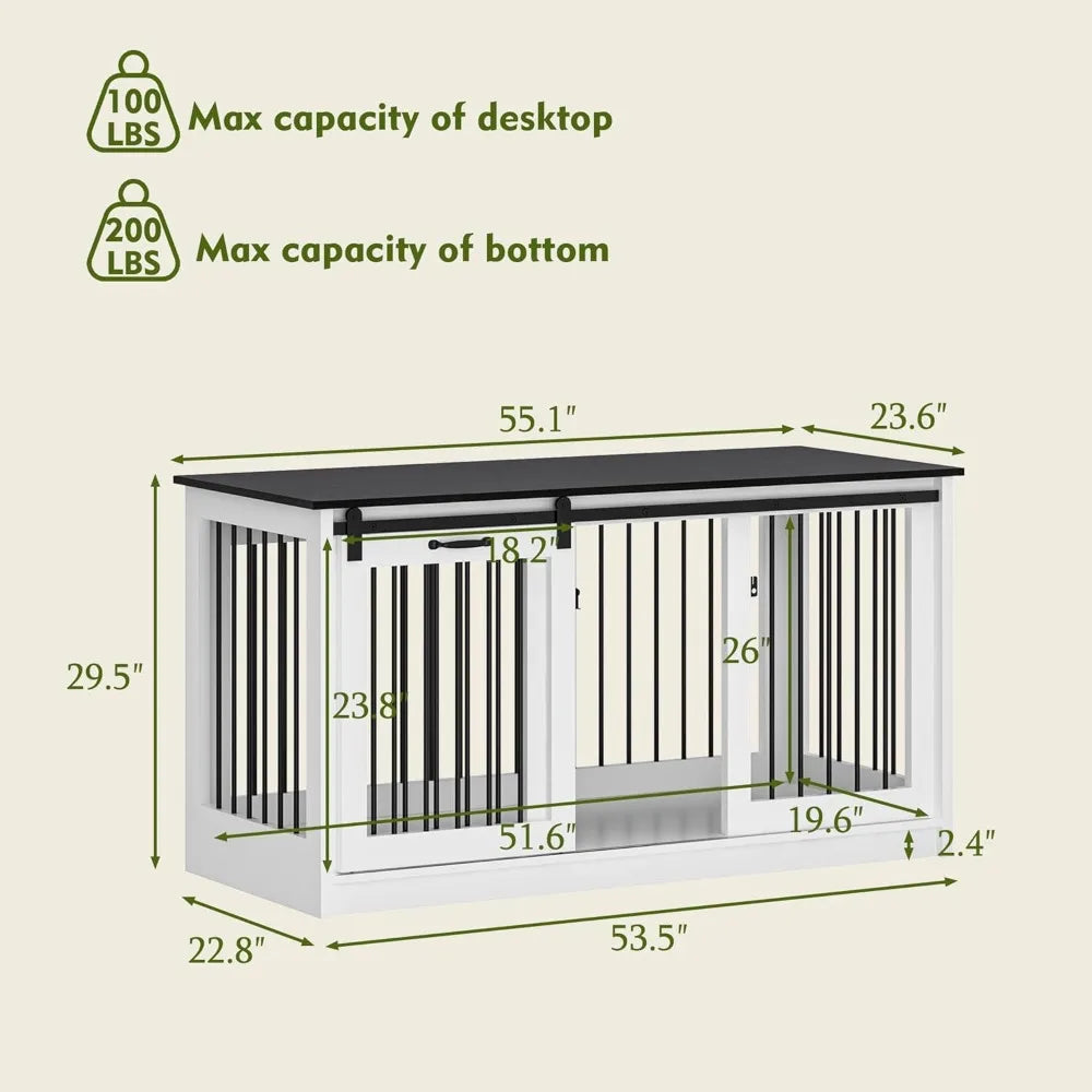 Extra Large Indoor Heavy Duty Furniture-Style Dog Crate
