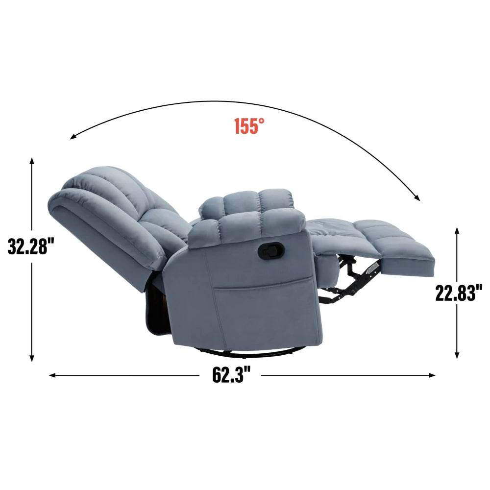 Manual Swivel Rocking Oversized Recliner Chair - Calmora - Sleep Galleria