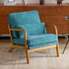 Mid - Century Modern Chenille Armchair with Lumbar Pillow - Calmora - Sleep Galleria