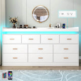 Modern 10-Drawer Dresser with LED Light - Sleep Galleria