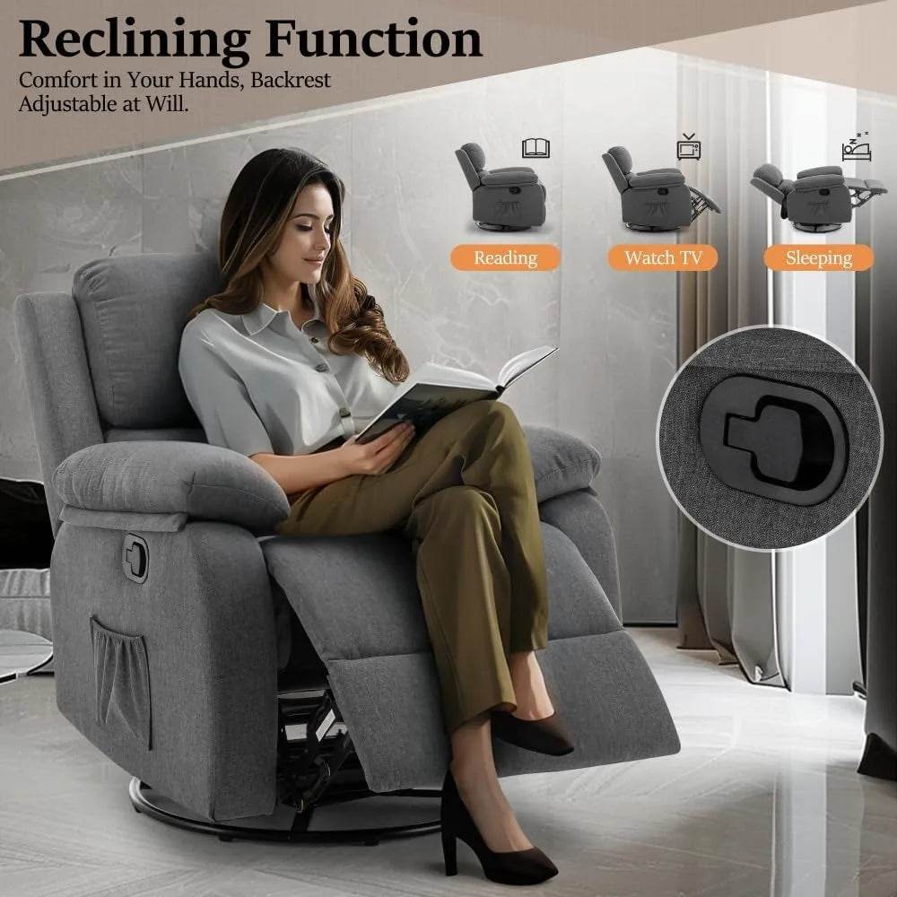 360-Degree Swivel Rocker Recliner Chair - Sleep Galleria