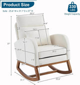 Beige Linen Upholstered Nursery Rocking Chair - Sleep Galleria