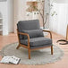 Mid - Century Linen Upholstered Accent Chair - Calmora - Sleep Galleria