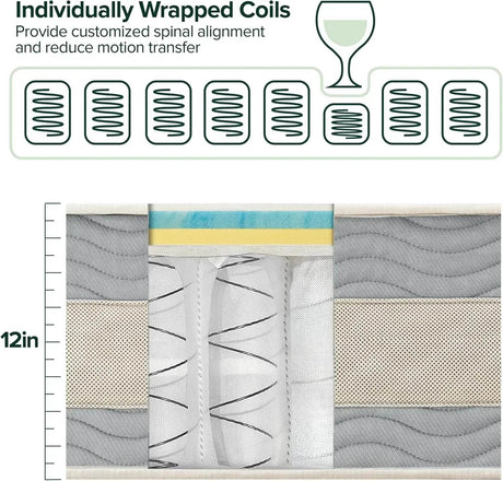 12 - Inch Cooling Support Hybrid Mattress - XMSJ - Sleep Galleria